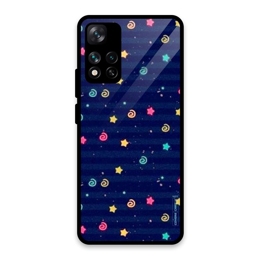 Cute Stars Design Glass Back Case for Xiaomi 11i HyperCharge 5G