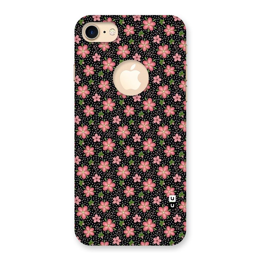 Cute Tiny Flowers Back Case for iPhone 7 Logo Cut