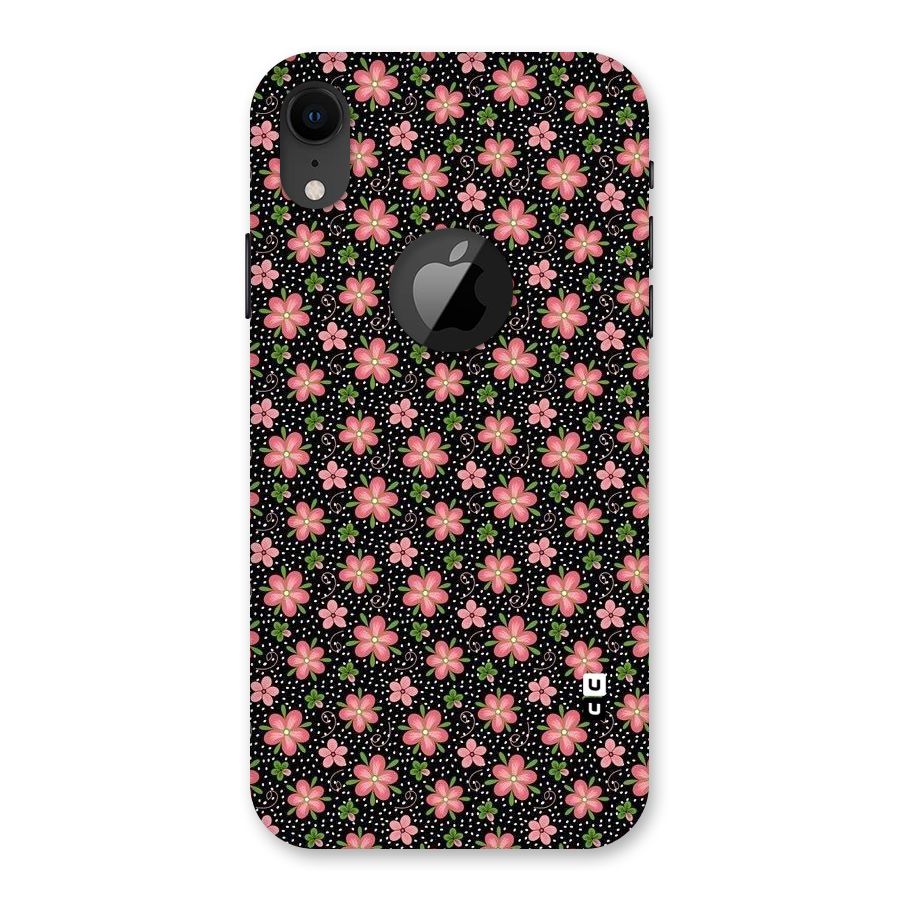 Cute Tiny Flowers Back Case for iPhone XR Logo Cut