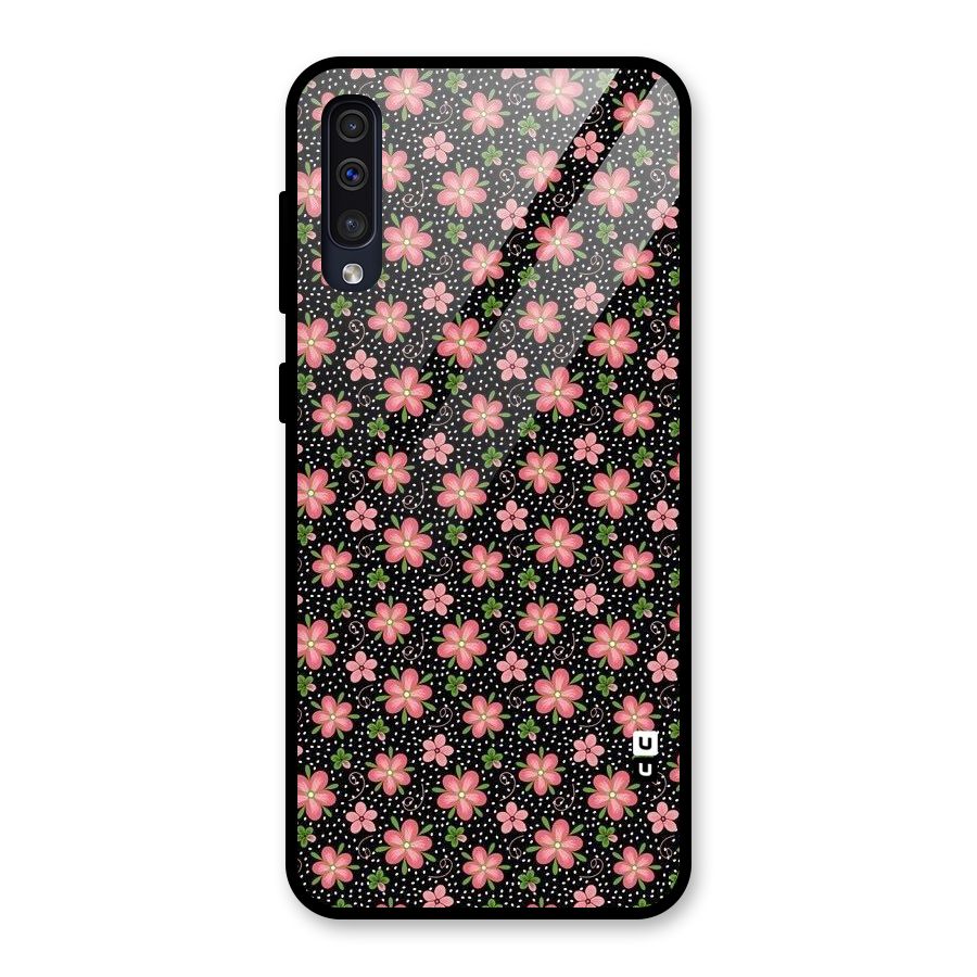 Cute Tiny Flowers Glass Back Case for Galaxy A30s
