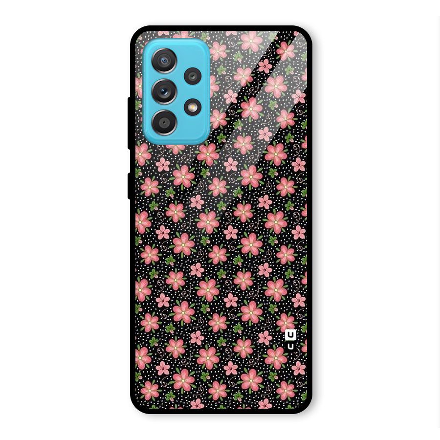 Cute Tiny Flowers Glass Back Case for Galaxy A52