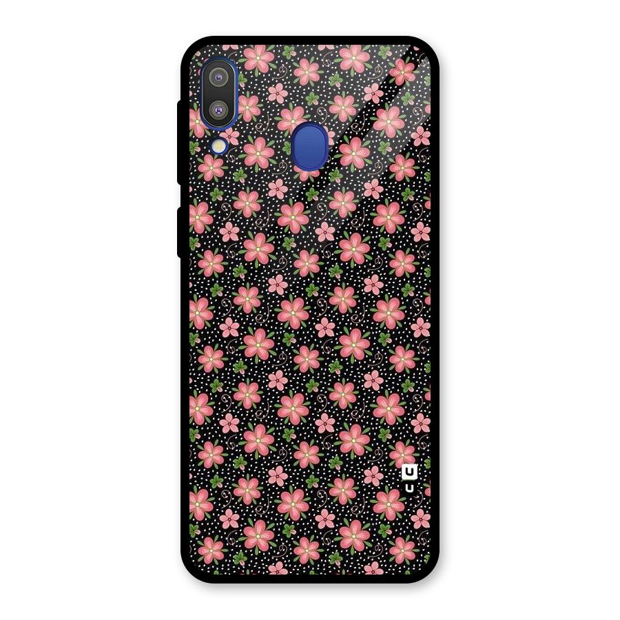 Cute Tiny Flowers Glass Back Case for Galaxy M20