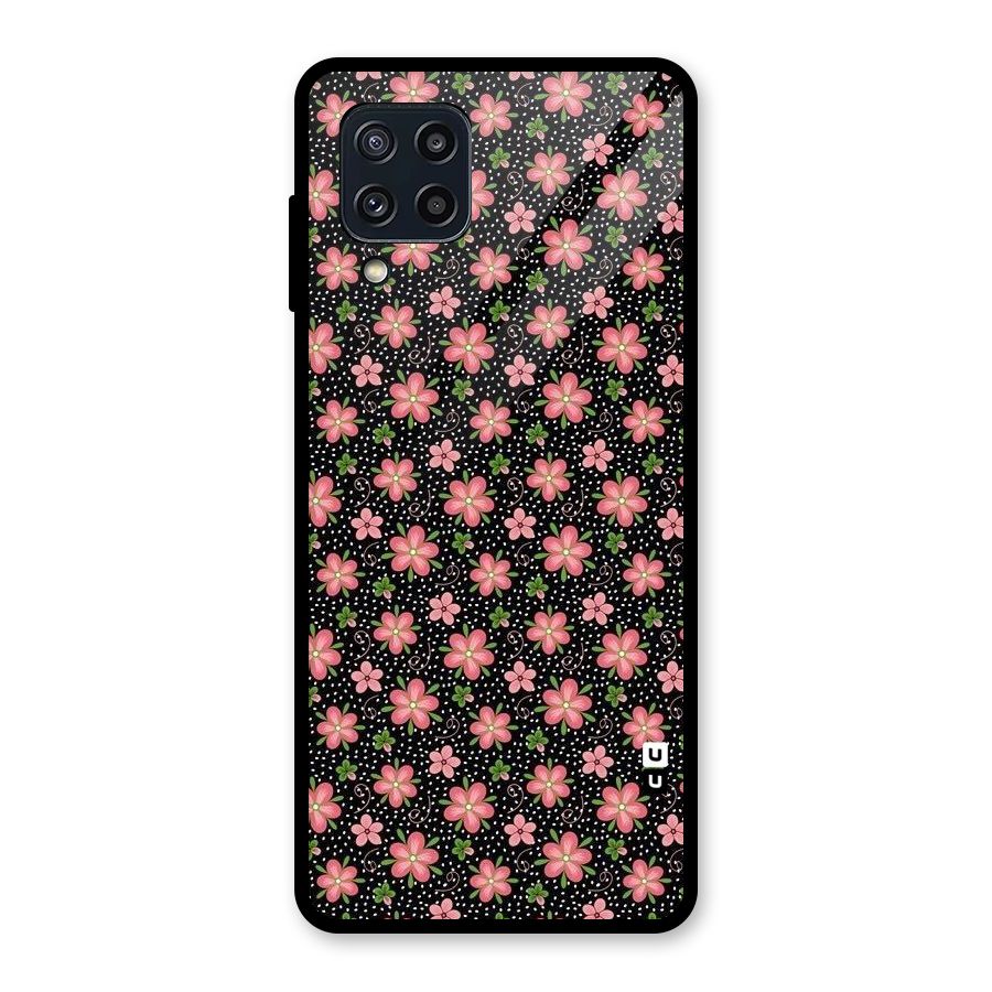 Cute Tiny Flowers Glass Back Case for Galaxy M32