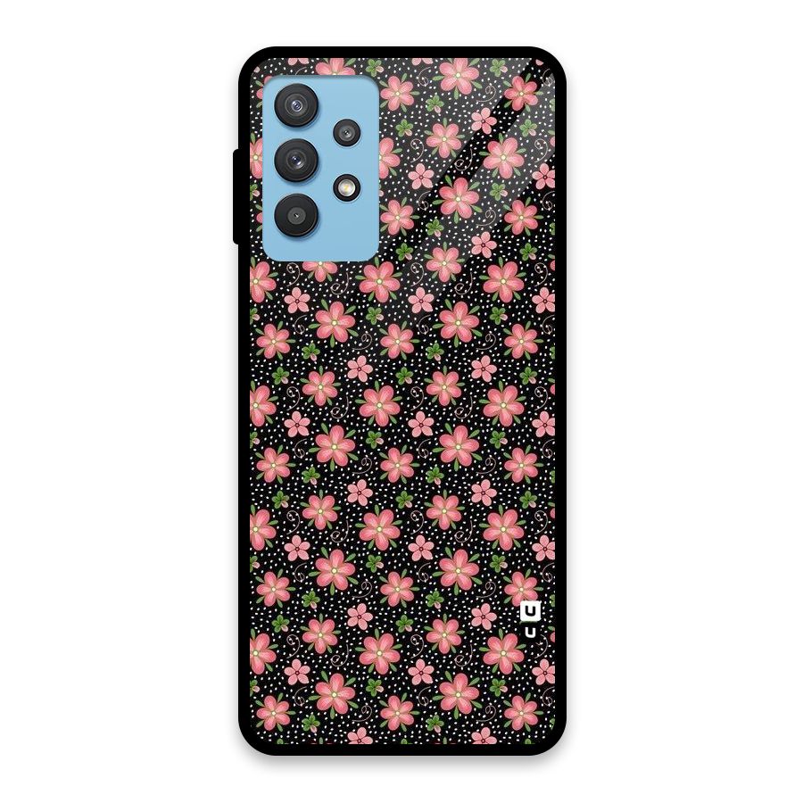 Cute Tiny Flowers Glass Back Case for Galaxy M32 5G