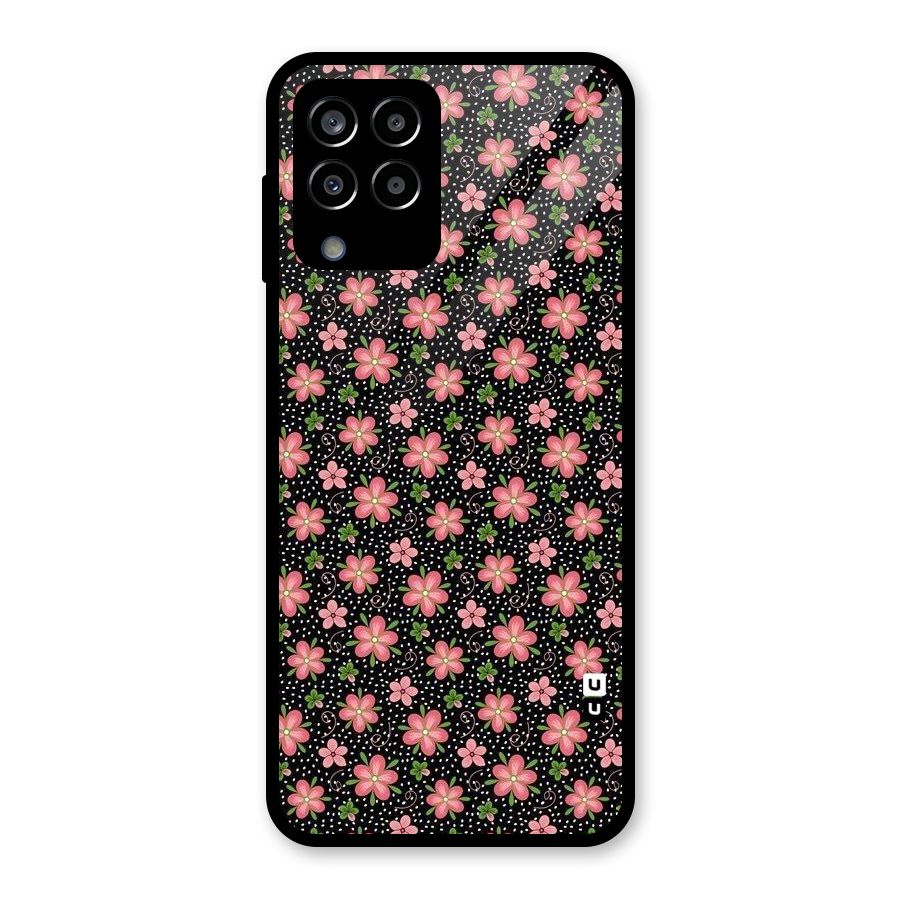 Cute Tiny Flowers Glass Back Case for Galaxy M33