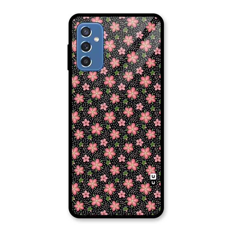 Cute Tiny Flowers Glass Back Case for Galaxy M52 5G