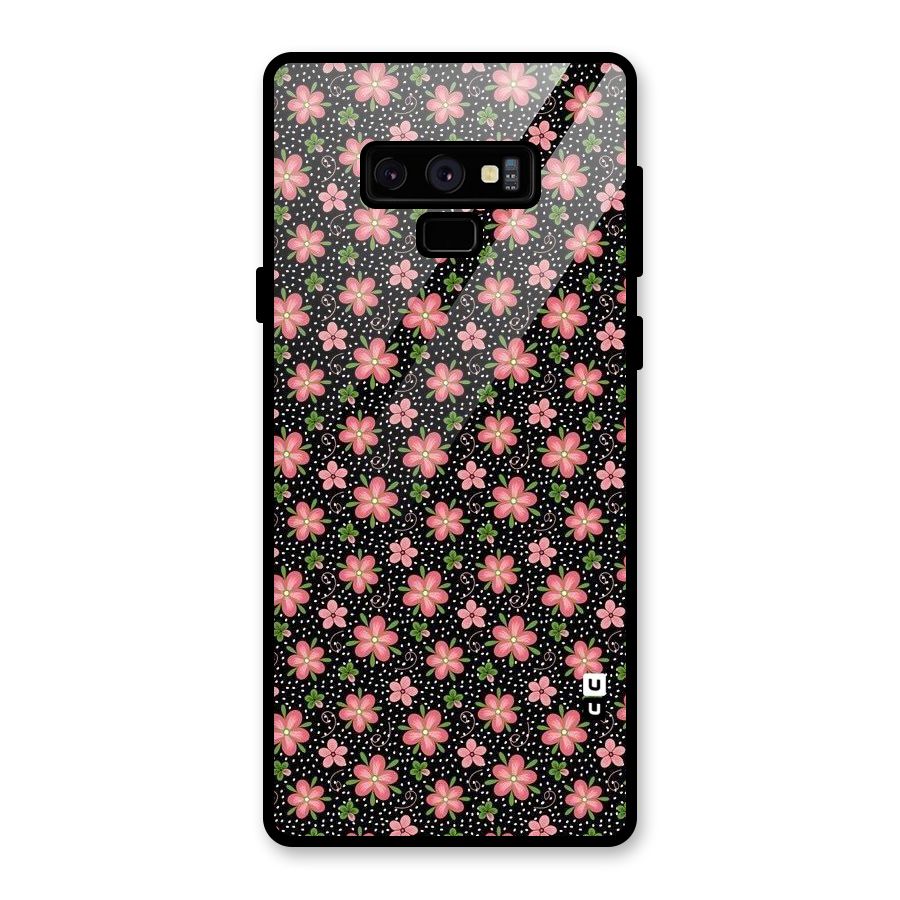 Cute Tiny Flowers Glass Back Case for Galaxy Note 9