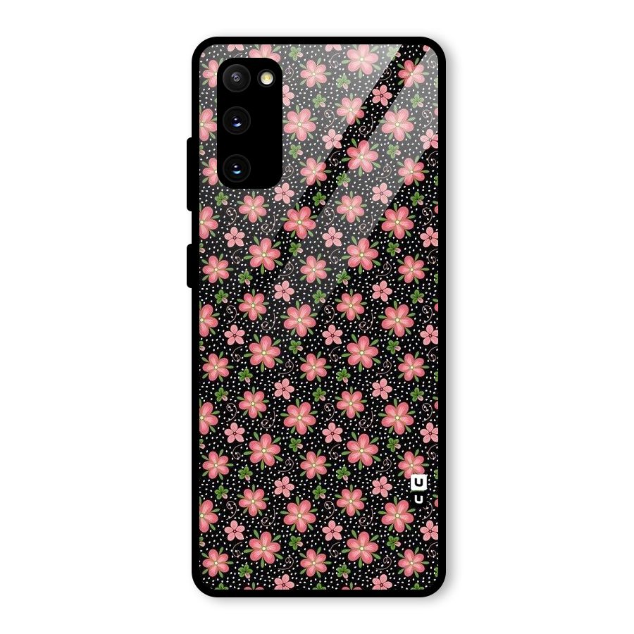 Cute Tiny Flowers Glass Back Case for Galaxy S20 FE 5G