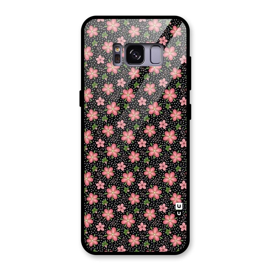 Cute Tiny Flowers Glass Back Case for Galaxy S8