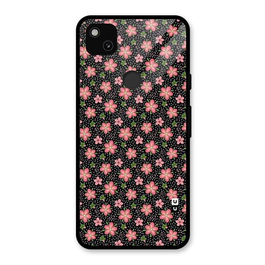 Cute Tiny Flowers Glass Back Case for Google Pixel 4a