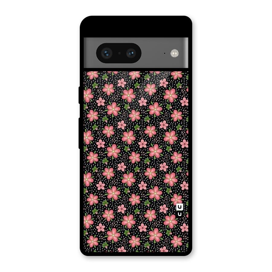 Cute Tiny Flowers Glass Back Case for Google Pixel 7