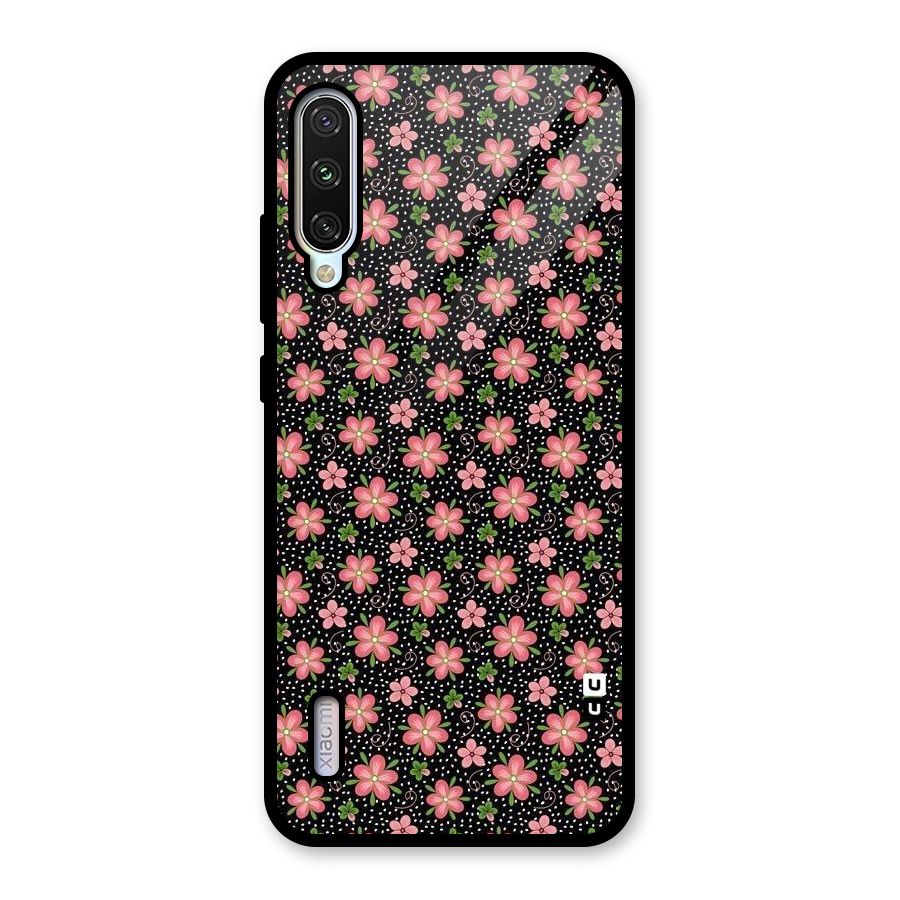 Cute Tiny Flowers Glass Back Case for Mi A3
