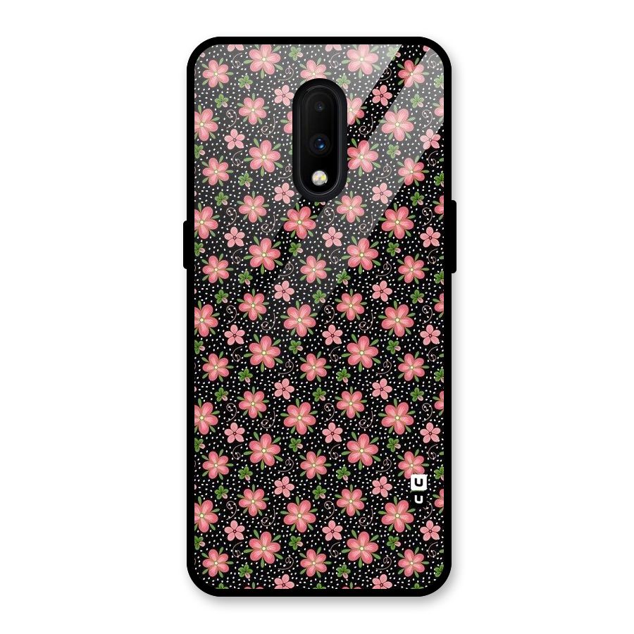 Cute Tiny Flowers Glass Back Case for OnePlus 7