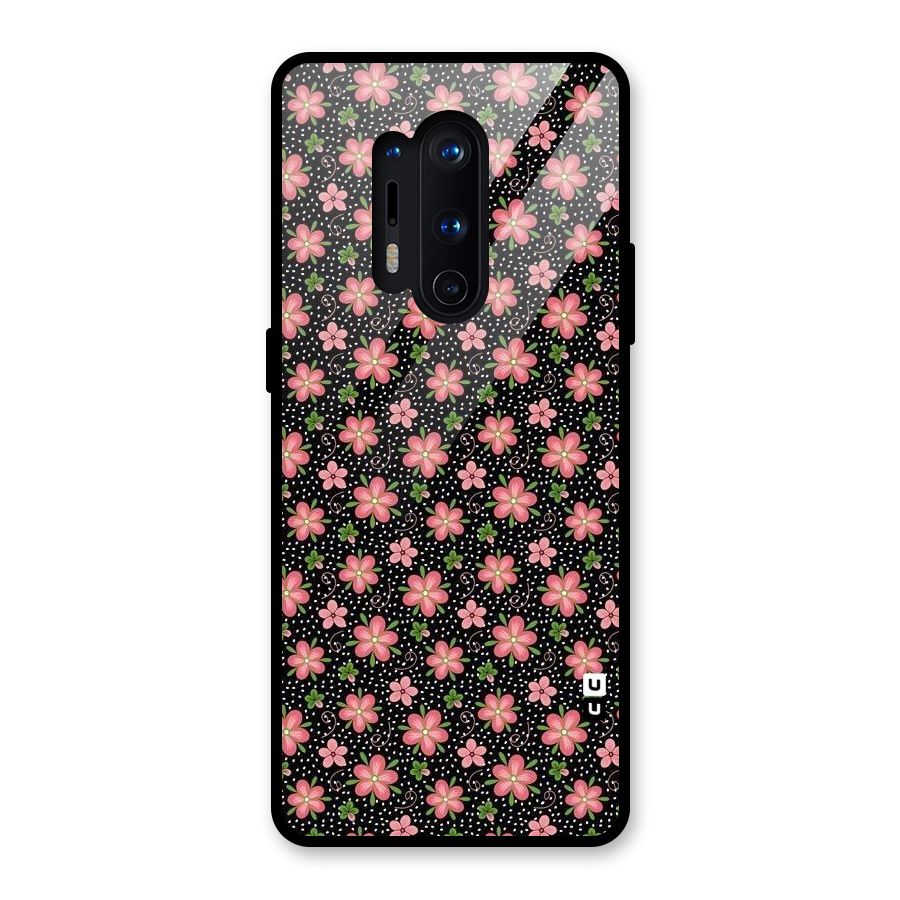 Cute Tiny Flowers Glass Back Case for OnePlus 8 Pro
