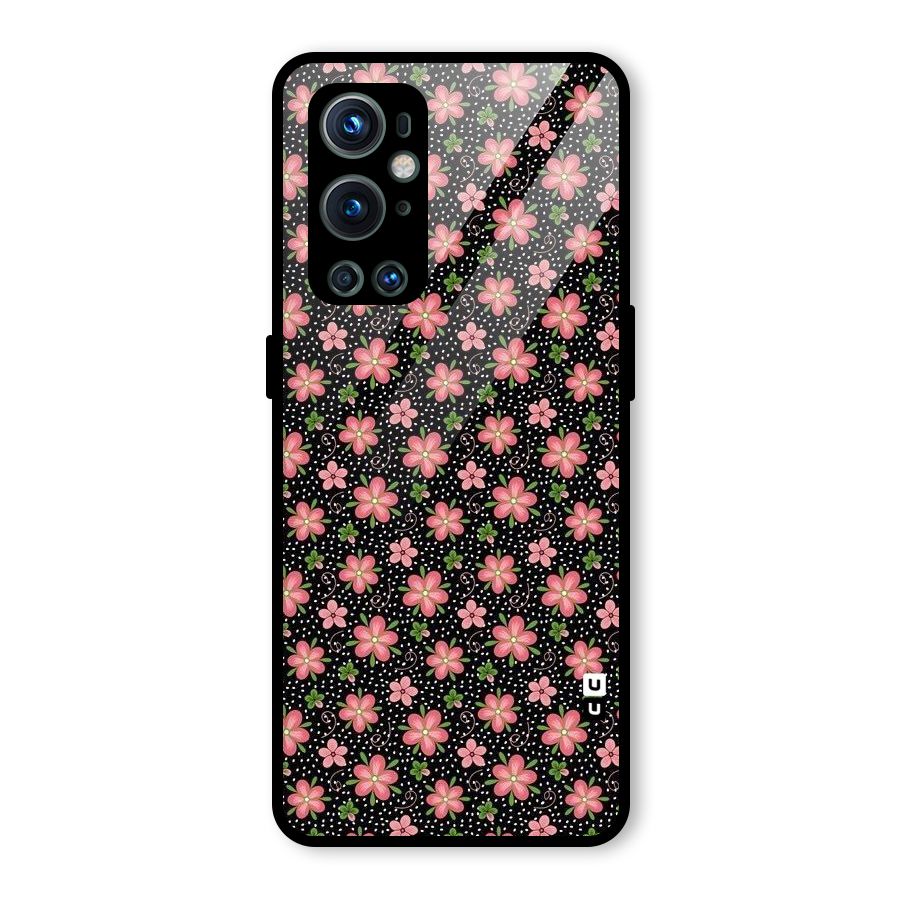 Cute Tiny Flowers Glass Back Case for OnePlus 9 Pro
