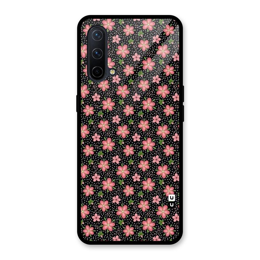 Cute Tiny Flowers Glass Back Case for OnePlus Nord CE 5G