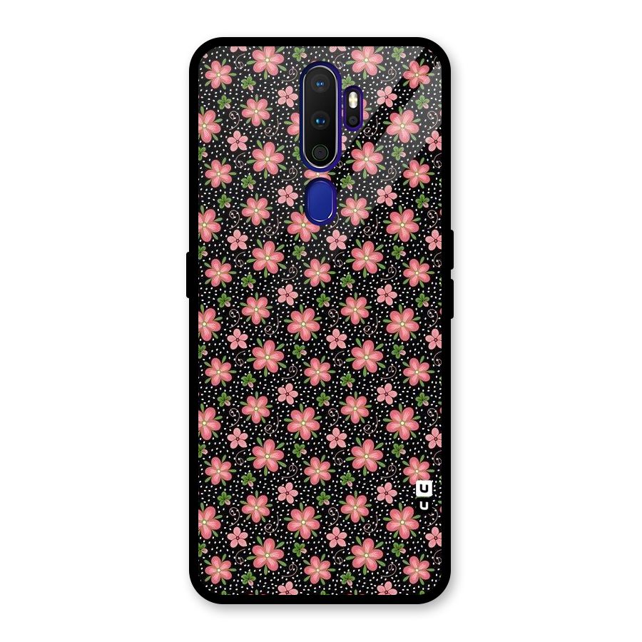 Cute Tiny Flowers Glass Back Case for Oppo A9 (2020)