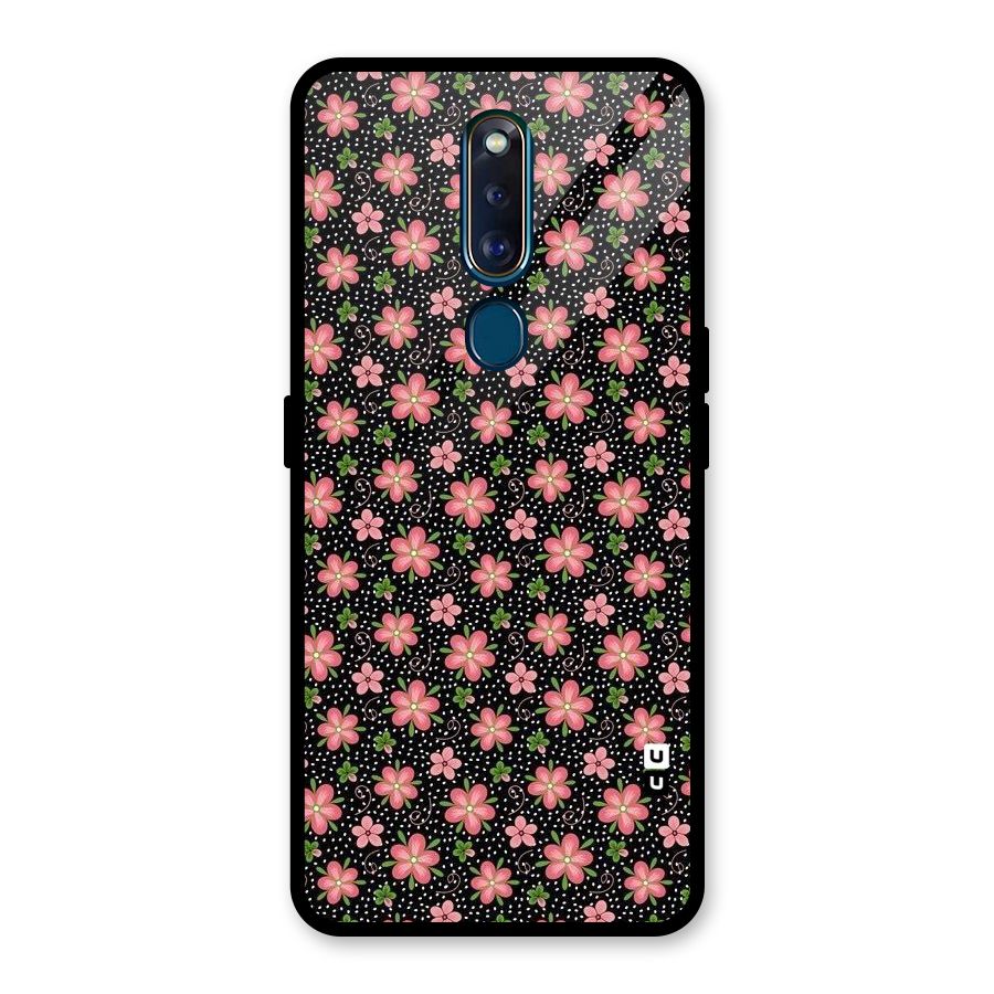 Cute Tiny Flowers Glass Back Case for Oppo F11 Pro