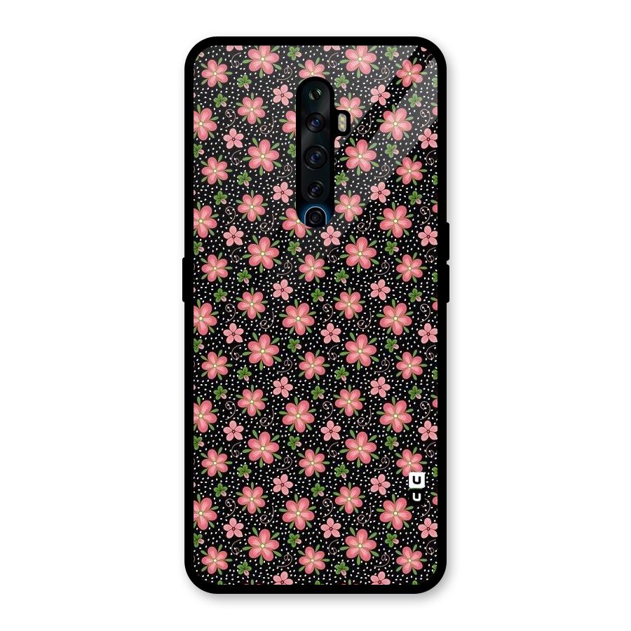 Cute Tiny Flowers Glass Back Case for Oppo Reno2 F