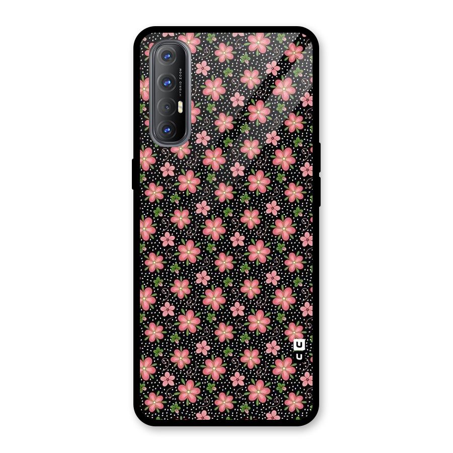 Cute Tiny Flowers Glass Back Case for Oppo Reno3 Pro