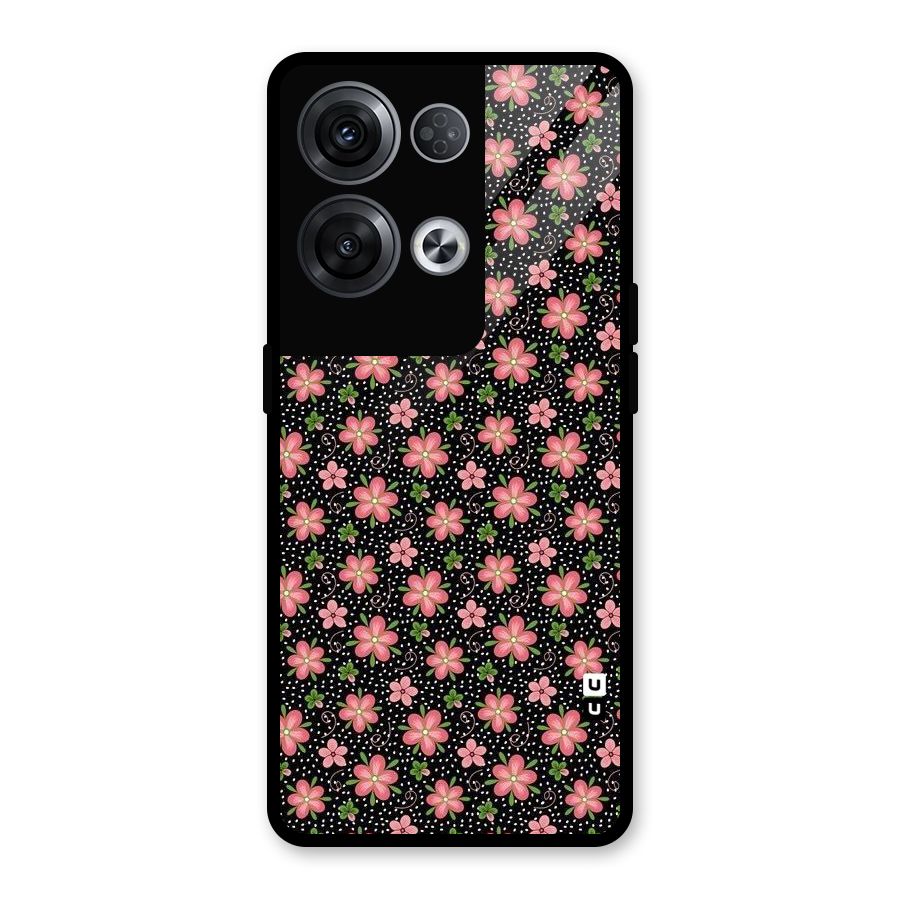 Cute Tiny Flowers Glass Back Case for Oppo Reno8 Pro 5G