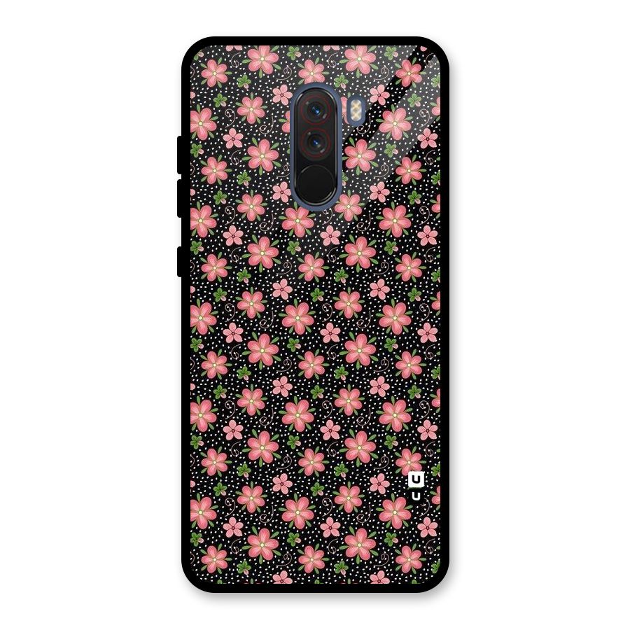 Cute Tiny Flowers Glass Back Case for Poco F1
