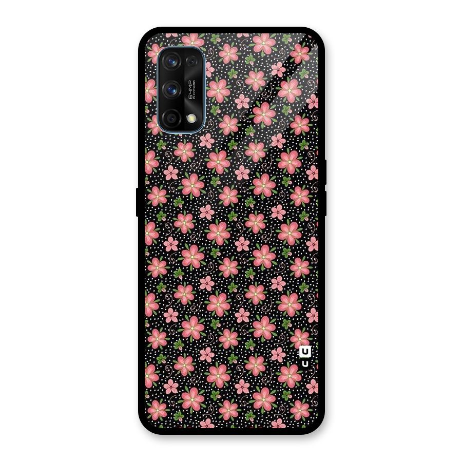 Cute Tiny Flowers Glass Back Case for Realme 7 Pro