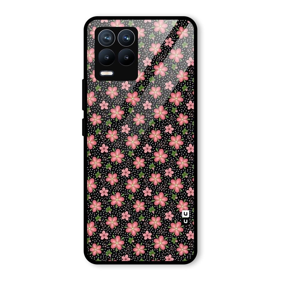 Cute Tiny Flowers Glass Back Case for Realme 8 Pro