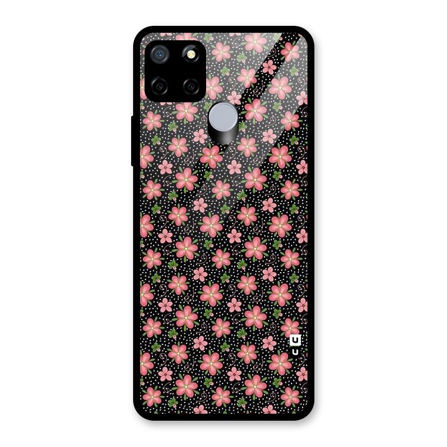 Cute Tiny Flowers Glass Back Case for Realme C12
