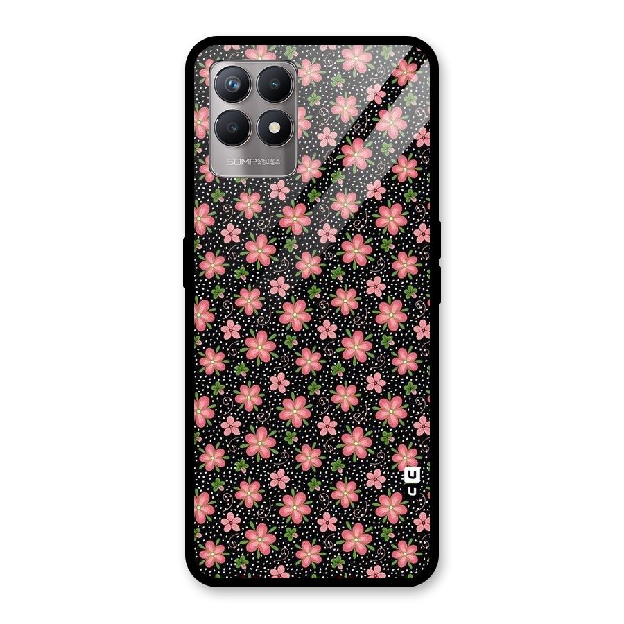 Cute Tiny Flowers Glass Back Case for Realme Narzo 50