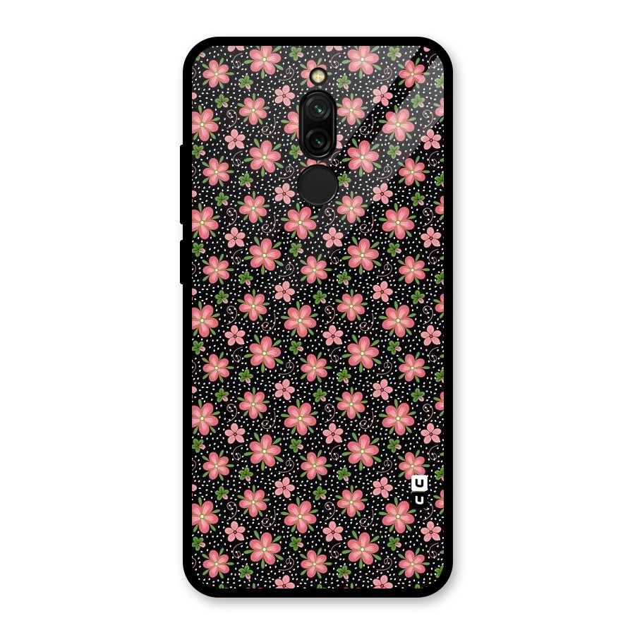 Cute Tiny Flowers Glass Back Case for Redmi 8