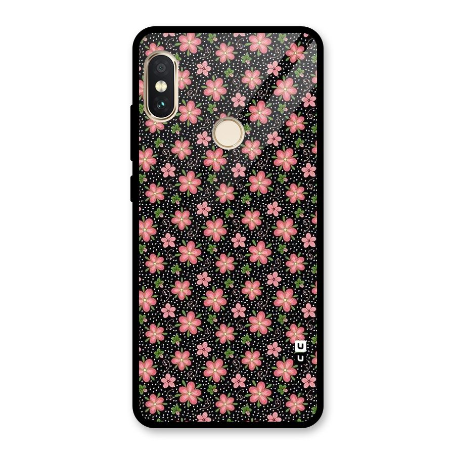 Cute Tiny Flowers Glass Back Case for Redmi Note 5 Pro