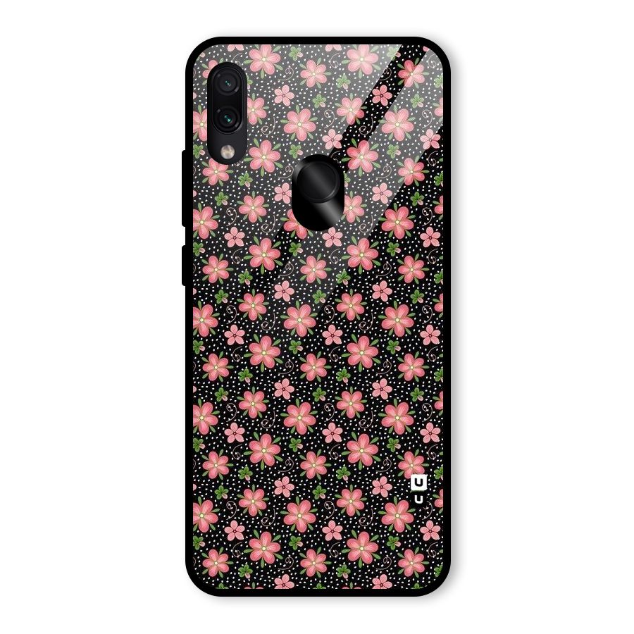 Cute Tiny Flowers Glass Back Case for Redmi Note 7 Pro