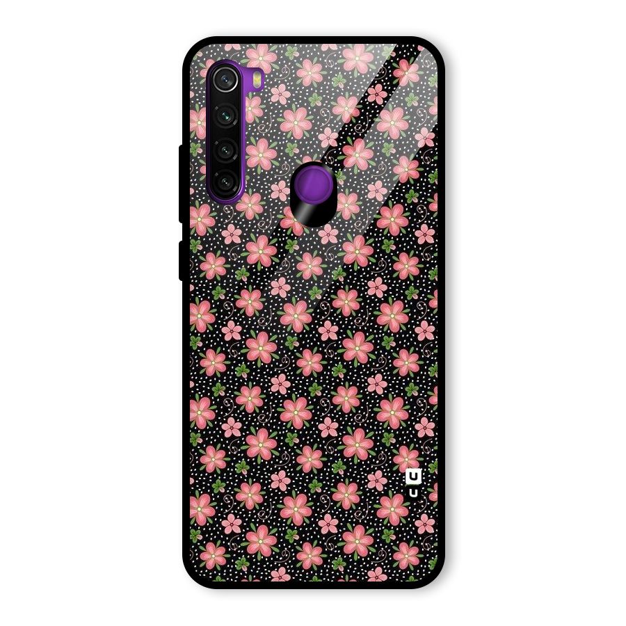 Cute Tiny Flowers Glass Back Case for Redmi Note 8