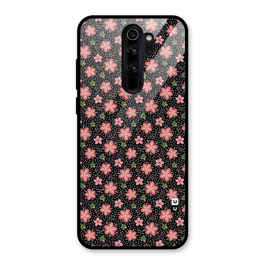 Cute Tiny Flowers Glass Back Case for Redmi Note 8 Pro