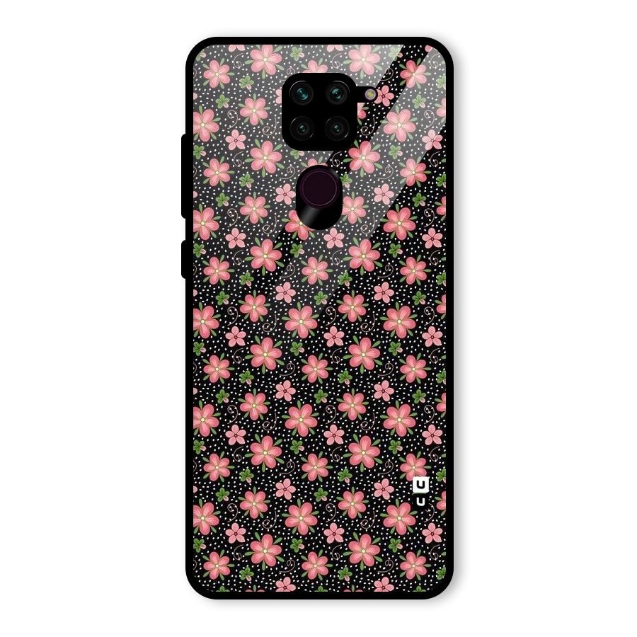 Cute Tiny Flowers Glass Back Case for Redmi Note 9