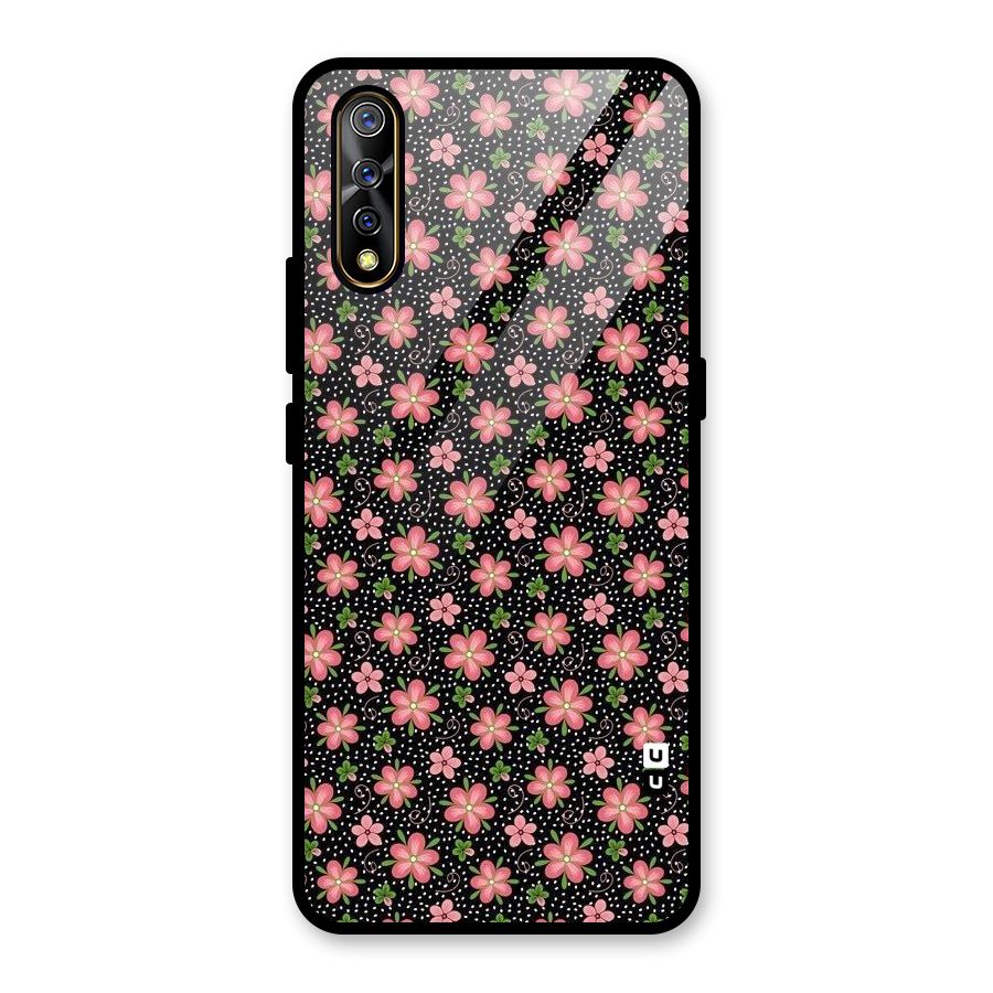 Cute Tiny Flowers Glass Back Case for Vivo S1