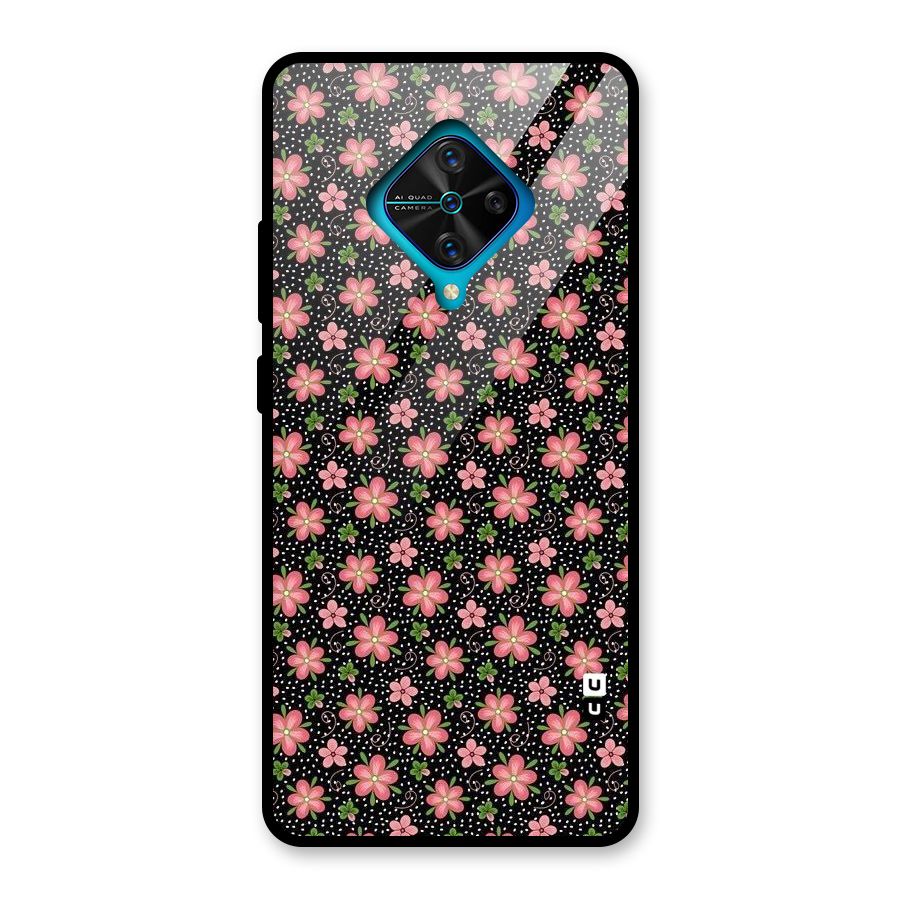 Cute Tiny Flowers Glass Back Case for Vivo S1 Pro