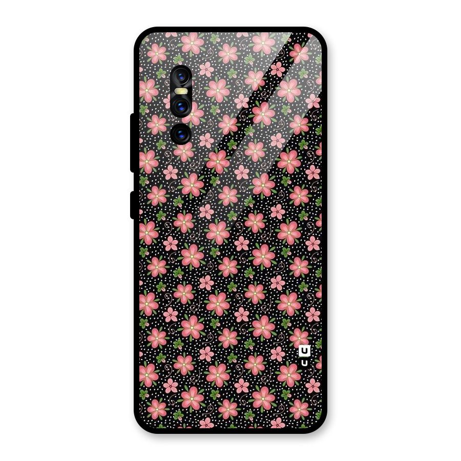 Cute Tiny Flowers Glass Back Case for Vivo V15 Pro