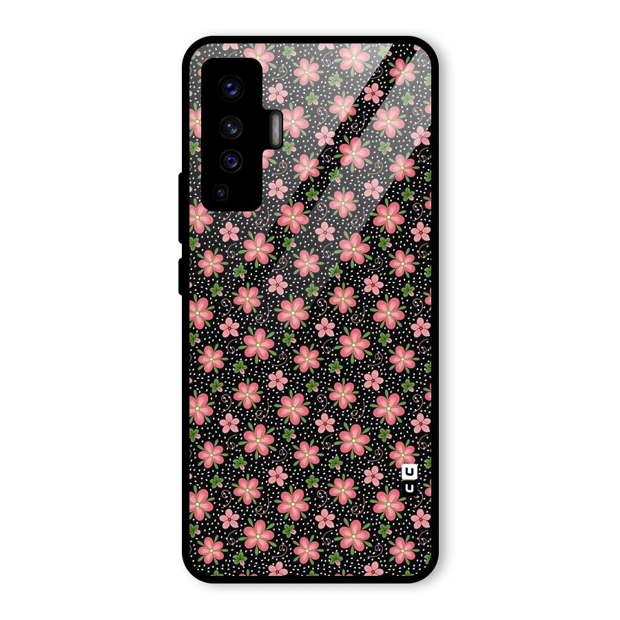 Cute Tiny Flowers Glass Back Case for Vivo X50