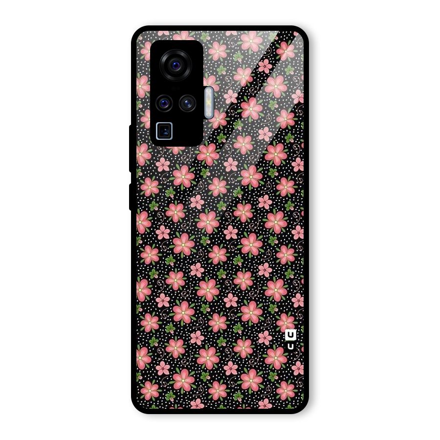 Cute Tiny Flowers Glass Back Case for Vivo X50 Pro