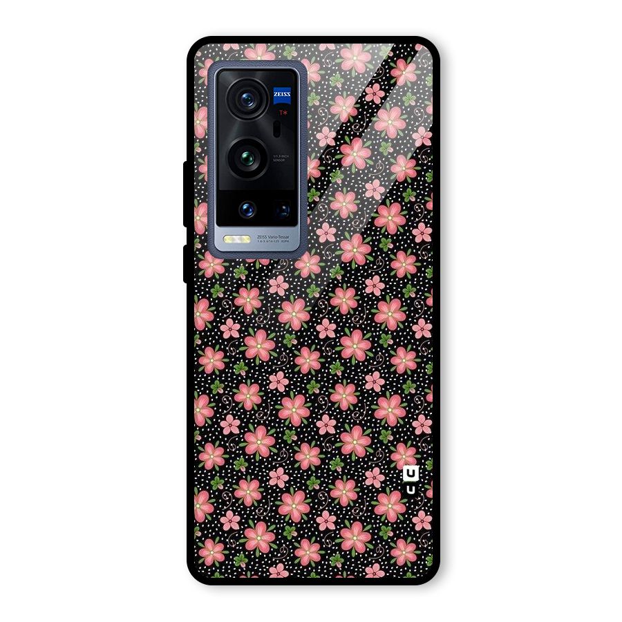 Cute Tiny Flowers Glass Back Case for Vivo X60 Pro Plus