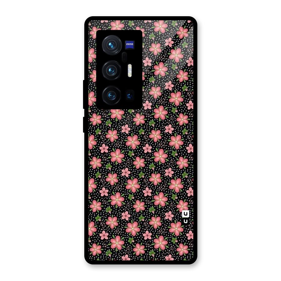 Cute Tiny Flowers Glass Back Case for Vivo X70 Pro Plus