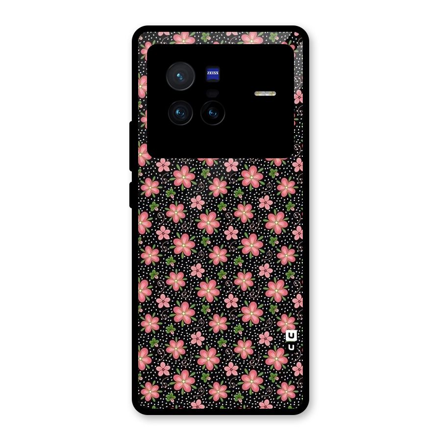 Cute Tiny Flowers Glass Back Case for Vivo X80