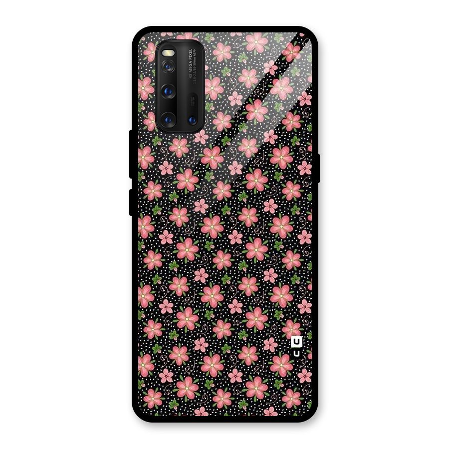 Cute Tiny Flowers Glass Back Case for Vivo iQOO 3