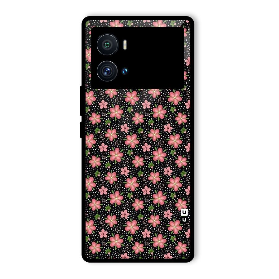 Cute Tiny Flowers Glass Back Case for Vivo iQOO 9 Pro