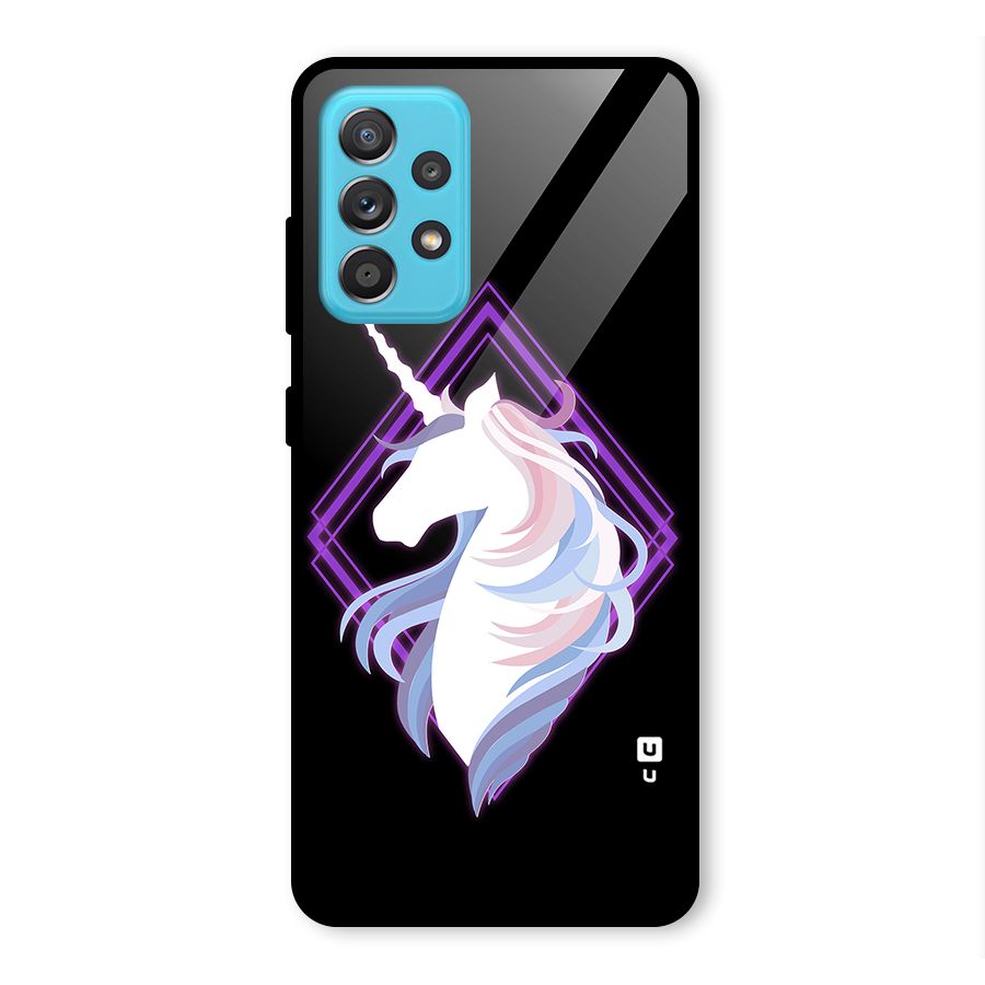 Cute Unicorn Illustration Glass Back Case for Galaxy A52s 5G