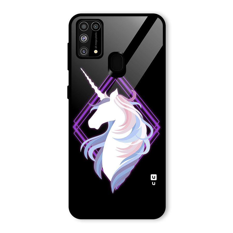 Cute Unicorn Illustration Glass Back Case for Galaxy F41