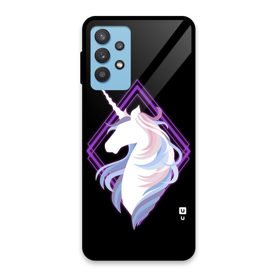 Cute Unicorn Illustration Glass Back Case for Galaxy M32 5G