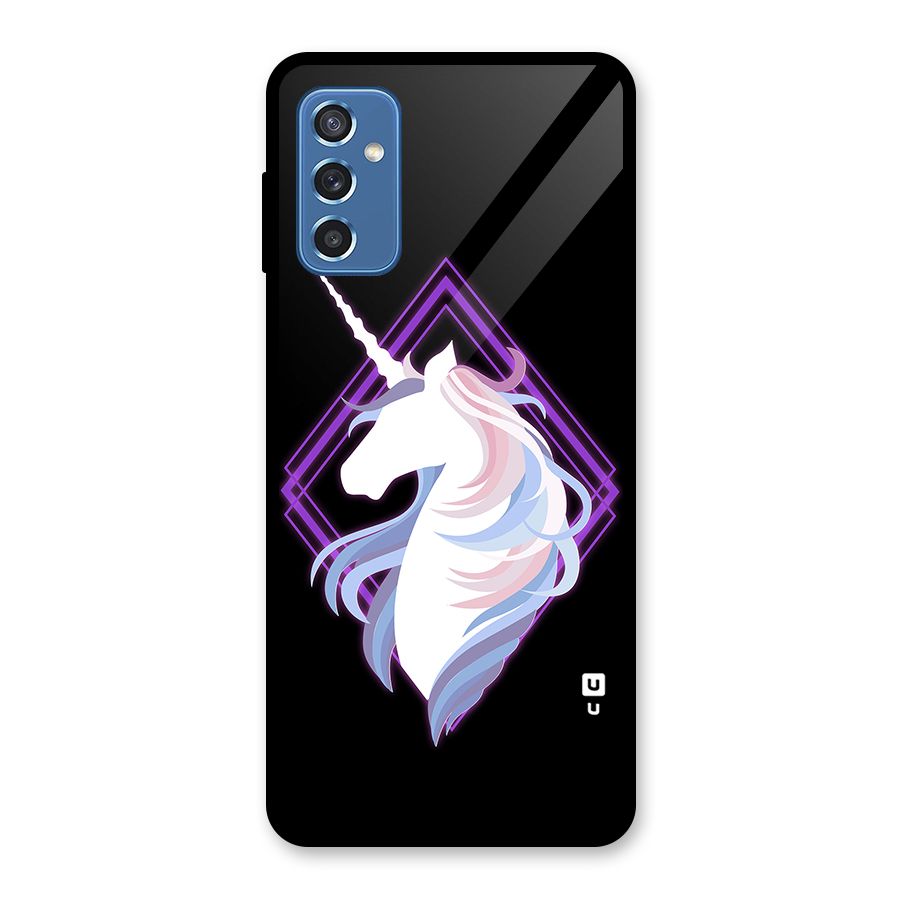 Cute Unicorn Illustration Glass Back Case for Galaxy M52 5G